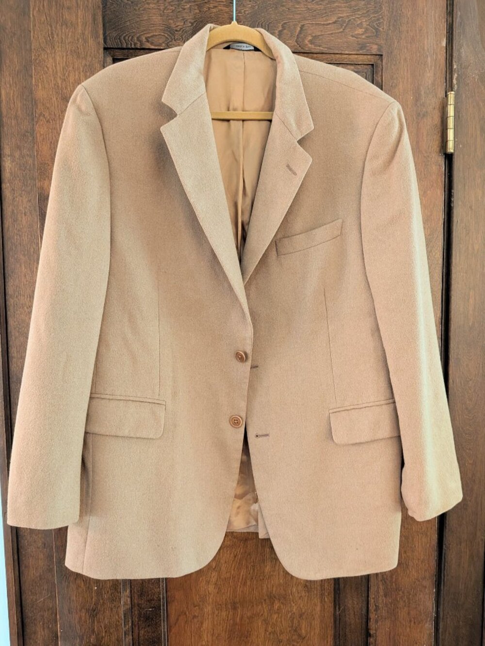 Brooks Brothers Classic Sport Coat Tan Blazer 100% Italian Camel Hair Mens 42R